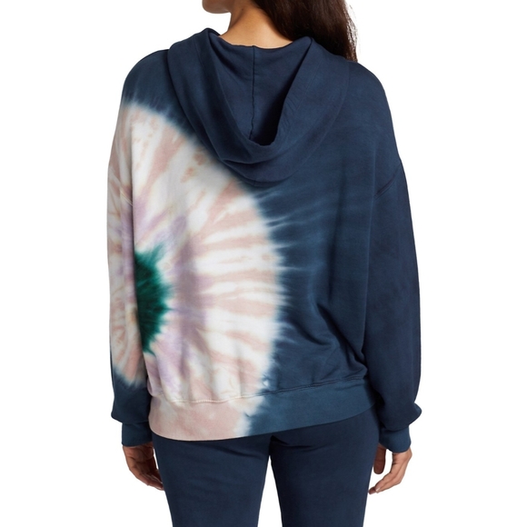 NWT Wildfox Womens S Navy Circular Tie Dye Hoodie Retail $126 - Picture 4 of 7